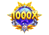 a blue and gold emblem with the words 1000x on it