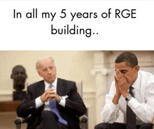 in all my 5 years of rge building biden and obama are sitting next to each other