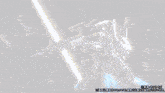 a robot with a gun is surrounded by asteroids