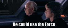 two people sitting next to each other with the words " to influence the midi-chlorians "