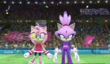 Amy Rose Blaze The Cat GIF - Amy Rose Blaze The Cat Mario And Sonic At The Olympic Games GIFs