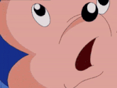 a close up of a cartoon character making a face