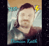 a picture of a man with the name damian keith on the bottom