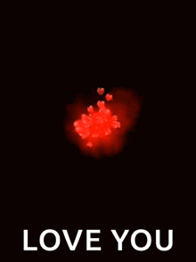 a bunch of red hearts with the words love you