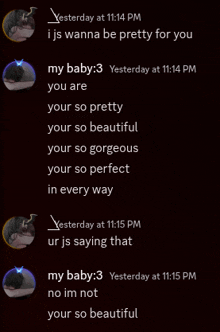 a screenshot of a text message between a girl and a boy