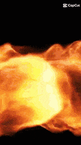 a picture of a fire with the caption capcut on the bottom
