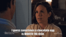 Wcth Hearties Nathan Elizabeth Subtext Sometimes Chocolate Egg Is Worth The Risk GIF - Wcth Hearties Nathan Elizabeth Subtext Sometimes Chocolate Egg Is Worth The Risk Seasoneleven GIFs
