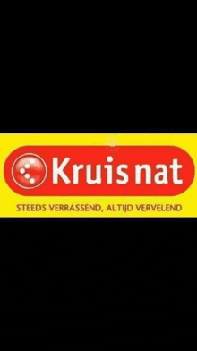 a yellow and red sign that says kruisnat