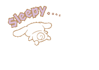 a drawing of a rabbit with the word sleepy written above it