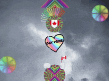 a rainbow heart that says gay pride on it