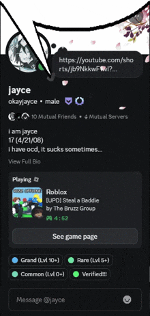 a screenshot of a person 's facebook page with the name jayce at the top