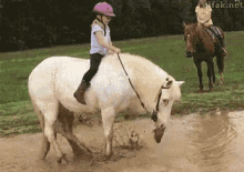 horse girl fall mud funny