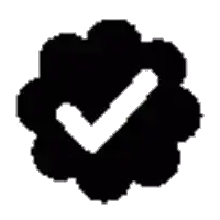 a black and white icon with a check mark inside of it