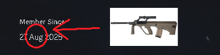 a picture of a rifle next to the words member since