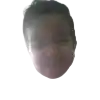 a close up of a person 's head on a white background .