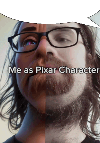 Pixar Neckbeard Sticker - Pixar Neckbeard Speechbubble Stickers