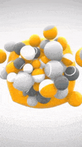 a bunch of balls are floating in a circle on a white background