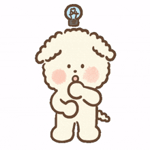 cute dog beige character realized