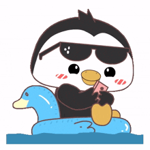 cute penguin sun glasses holiday sea