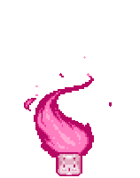 a pixel art drawing of a mushroom with a face
