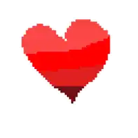a pixel art drawing of a red heart