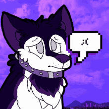 purple dog sad