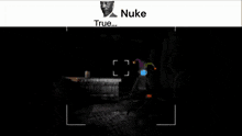 a picture of a man with the words " nuke true " above him