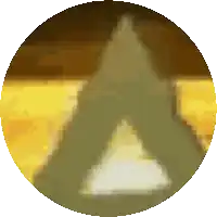 a circle with a triangle in the center of it