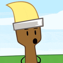 a cartoon drawing of a fork with a surprised look on its face