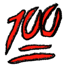 100 emoji sticker one hundred
