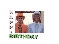 a birthday card with a man in a white top hat