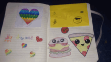 a notebook is open to a page with drawings and the words my dreams