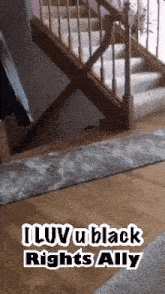 a picture of a staircase with the words " iluv u black rights ally "