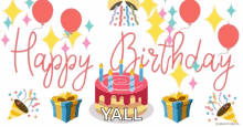 Happy Birthday Yall Hbd GIF - Happy Birthday Yall Hbd Birthday Cake GIFs