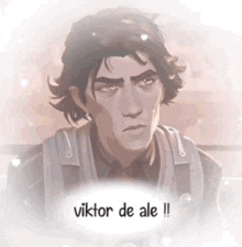 a cartoon of a man with the words viktor de ale written on it