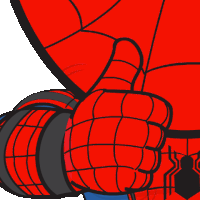 a drawing of a spider man giving a thumbs up