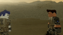 two soldiers are standing next to each other and one has a patch on his arm that says ' us air force '