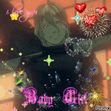 a picture of a man with the words " i love you " on it