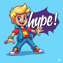 a boy with the word hype written on his chest