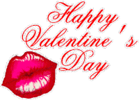 Happy Valentines Day Kiss Sticker - Happy Valentines Day Kiss Lips Stickers