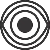 a black and white target with a circle in the middle