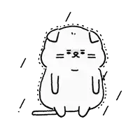 a black and white drawing of a cat standing on its hind legs and looking at the camera .