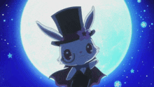 a rabbit wearing a top hat and a cape