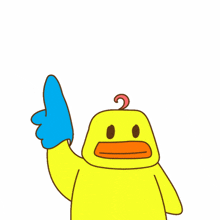 a cartoon duck is giving a thumbs up and the word ok is above him