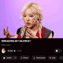a screenshot of a video that says breaking my silence on it