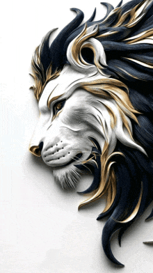 a close up of a lion 's face with a long mane
