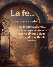 a picture of a gate that says " la fe " on it