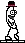 a pixel art drawing of a man wearing a hat and a tie .