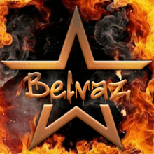 a star with the word belvaz written on it