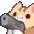 a dog is holding a gun in its mouth .